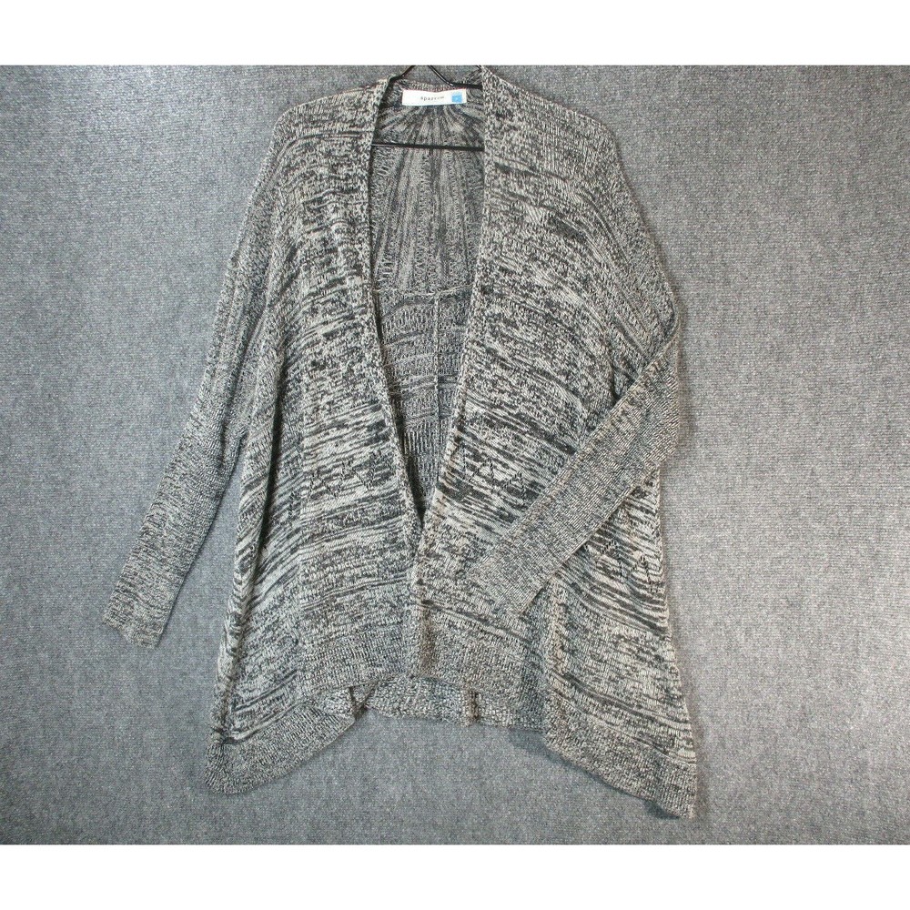Antrhopologie Sparrow Sweater Womens Small Black Marled Cardigan Oversized Knit